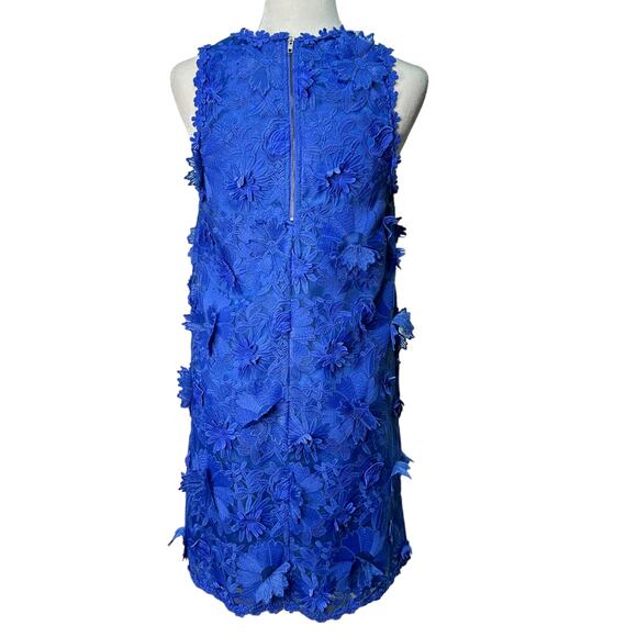 ERI + ALI Womens Small Royal Blue Sleeveless Embroidered Daisy Lace Shift Dress - Picture 6 of 10